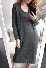 Knit Maxi Soft Gray warm Pullover - Dress - One Size