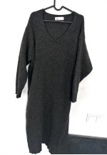 Knit Maxi Soft Gray warm Pullover - Dress - One Size