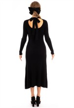 Soft Stylish Knitted Ribbed Midi Bodycon Dress tie up on back