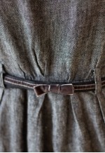 Dark grey woven soft belted pinafore dress
