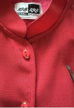 80's Vintage Red Ara Modell Bell Sleeve Midi Dress