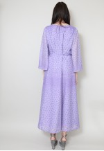 70's Ladies Vintage Dress Purple Bird Print Kimono Maxi