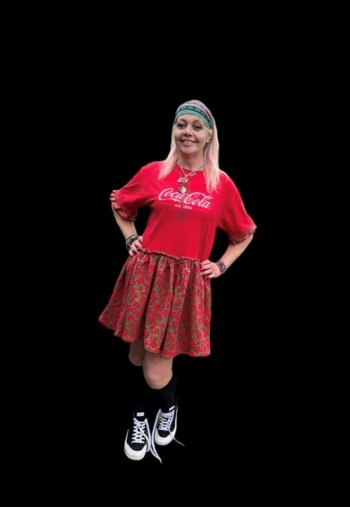 Reworked cola vintage tshirt skater dress