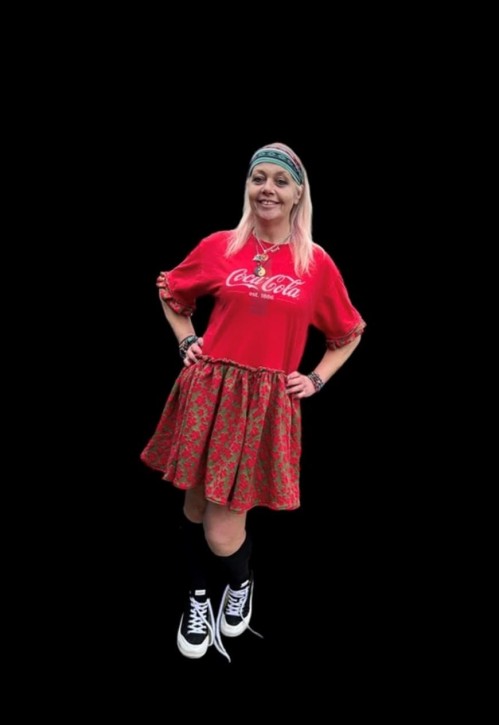 Reworked cola vintage tshirt skater dress