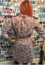 Handmade 70s collared belted day dress